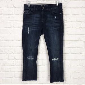 DL1961 Florence Vortex Distressed Raw Hem Capri 27